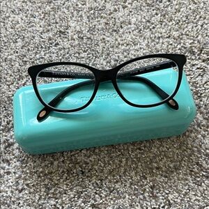 Tiffany & Co. Black Glasses with Blue Case